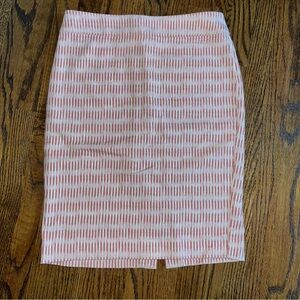LOFT Elegant Pink and White Patterned Skirt
